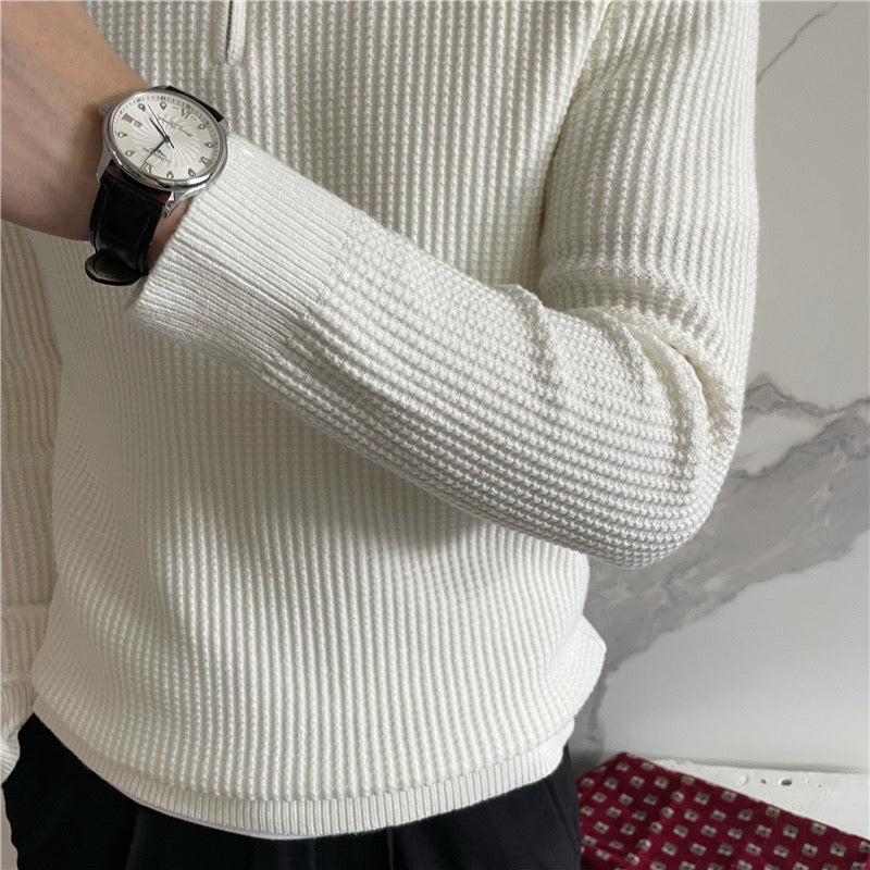 Montiqeu - Cotton Knit Half-Zip Trui