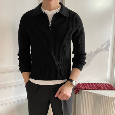 Montiqeu - Cotton Knit Half-Zip Trui