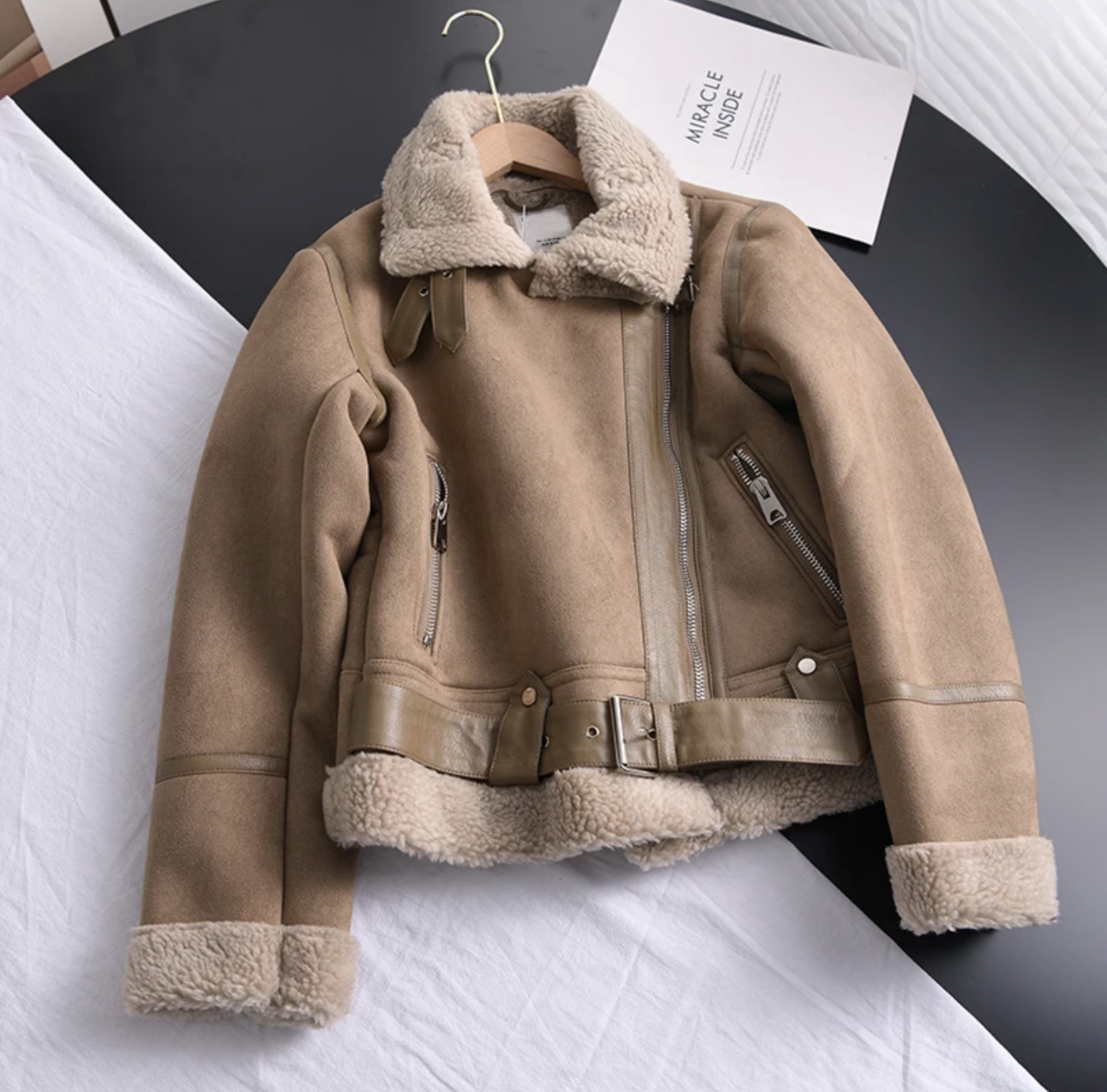 Montique - Modieuze Shearling Jas voor Dames