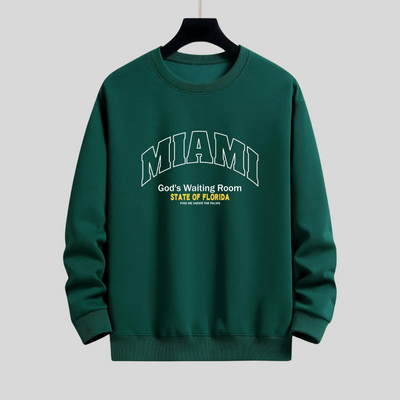 Montiqeu - Miami Slogan Print Relax Fit Sweatshirt