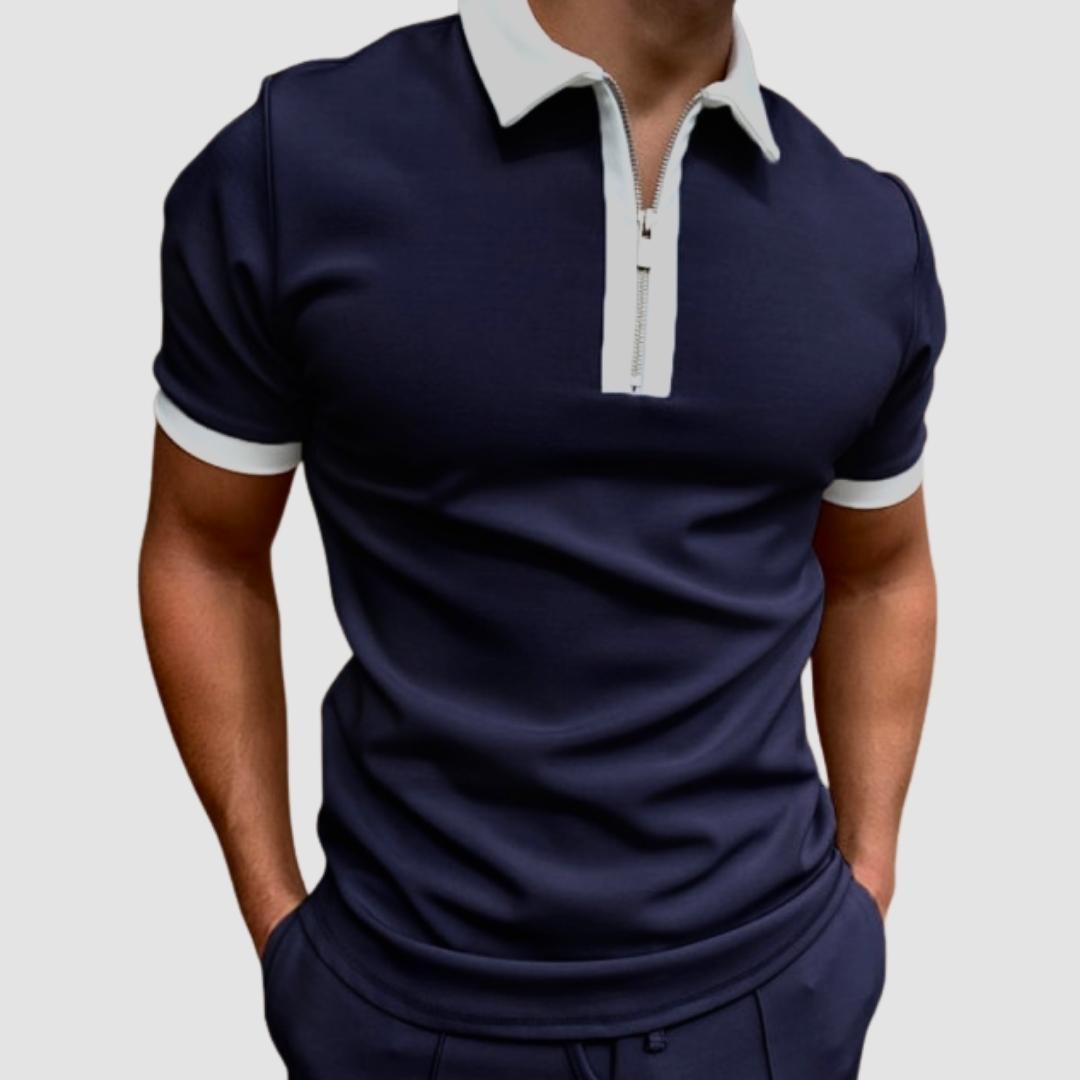 Montiqeu - Modern Collar Shirt met Rits voor Heren